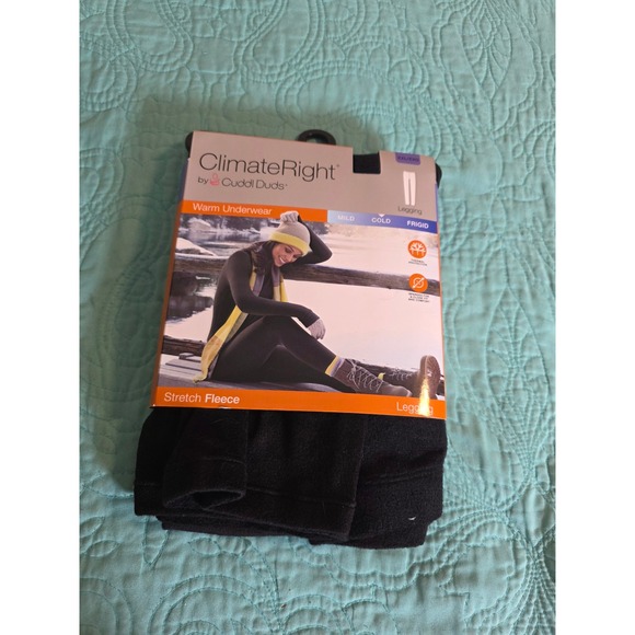 ClimateRight by Cuddl Duds Other - ClimateRight by Cuddl Duds Womens Stretch Fleece Leggings Black Thermal XXL